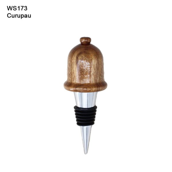 Beverage Accessory, Curupau, Dark brown wood, Hand-Turned, Handmade, One-of-a-kind, Wine Bottle Stopper, Wood, Woodturning, Bell
