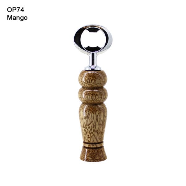 Bottle opener, mango wood, chrome