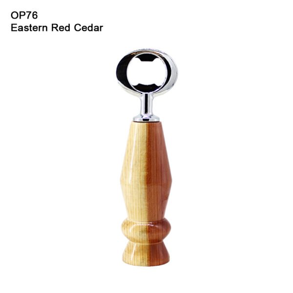 Bottle Opener, Eastern Red Cedar, Chrome