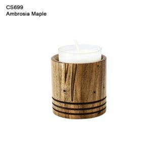 tea light holder, ambrosia maple