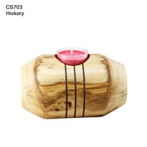 candle holder for tea light made from hickory