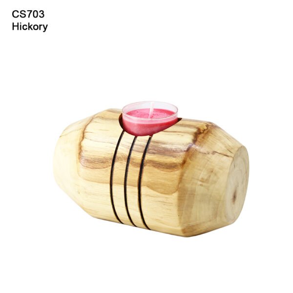 candle holder for tea light made from hickory