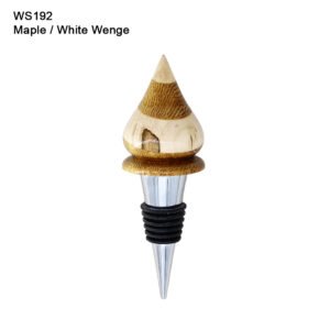 wine bottle stopper in maple and white wenge