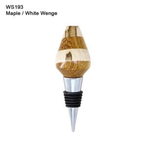 wine bottle stopper in maple and white wenge