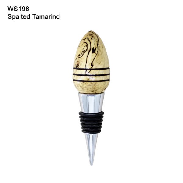 wine bottle stopper in spalted tamarind