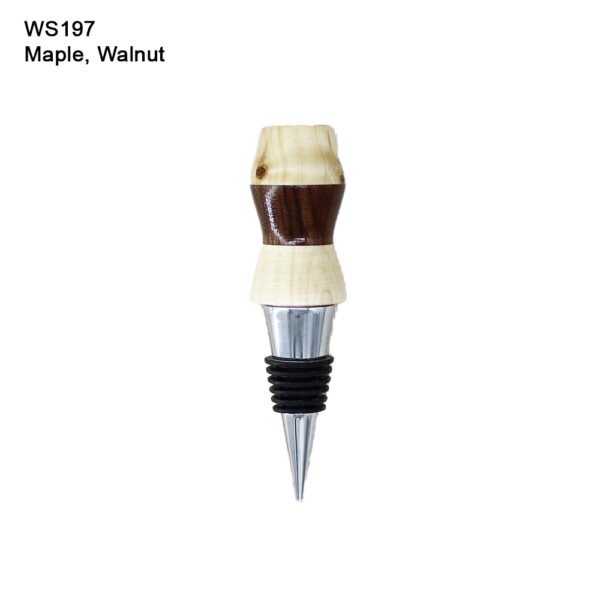 Wine Bottle Stopper in Maple, Walnut (WS197)