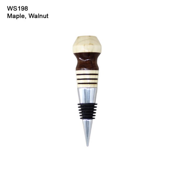 Wine Bottle Stopper in Maple, Walnut (WS198)