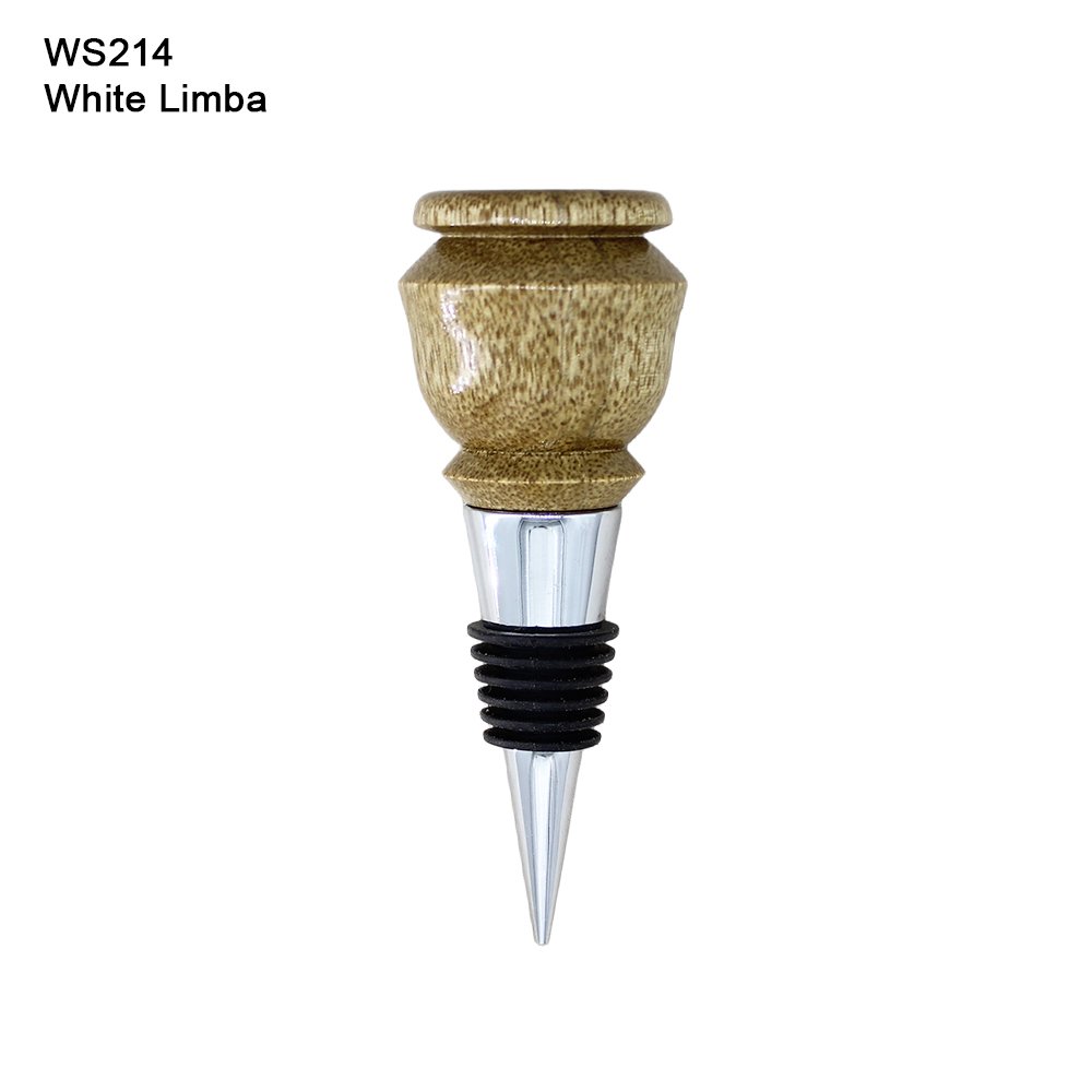 Wine Bottle Stopper in White Limba (WS214)