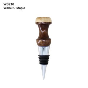 Wine Bottle Stopper in Walnut and Maple (WS216)