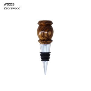 Wine Bottle Stopper in Zebrawood (WS228)