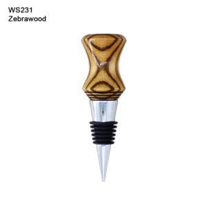 Wine Bottle Stopper in Zebrawood (WS231)