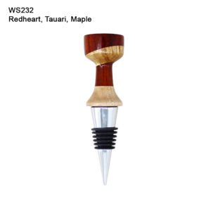 Wine Bottle Stopper in Redheart, Tauari, and Maple (WS232)