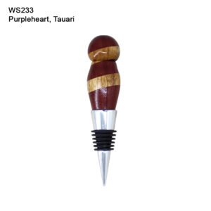 Wine Bottle Stopper in Purpleheart and Tauari (WS233)