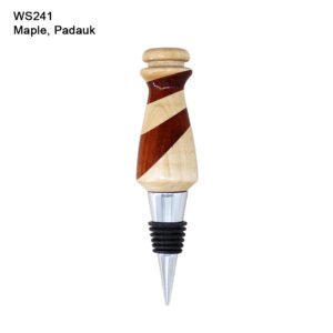 Wine Bottle Stopper in Maple and Padauk (WS241)